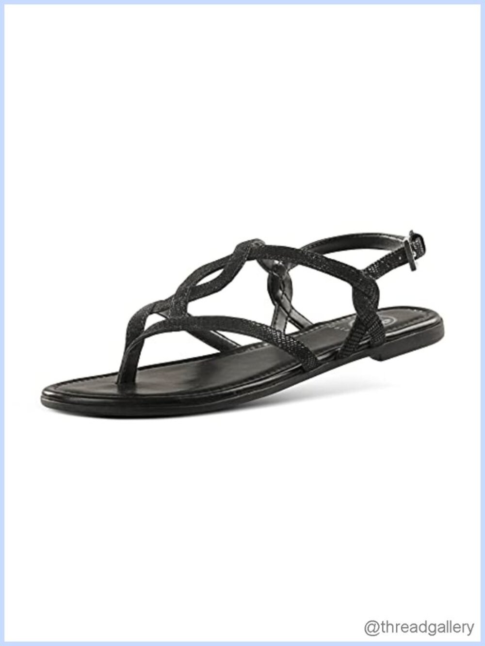 Women's Foiled Laminated Cow Leather Flat Sandals Round Open Toe